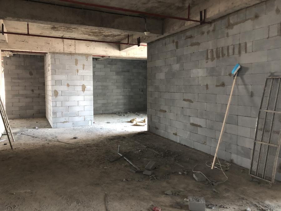 加气砖隔墙工程现场 